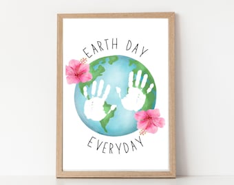 Earth Day Handprint Art, Keepsake Craft (Digital Download)