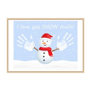 Preschool Winter Handprint Craft - Printable Preschool Activity - Baby, Toddler Activity- School Memories - Snowman Printable Art Craft