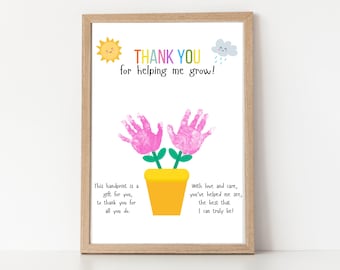 Teacher Appreciation Handprint Art, Poem Gift (Digital Download)