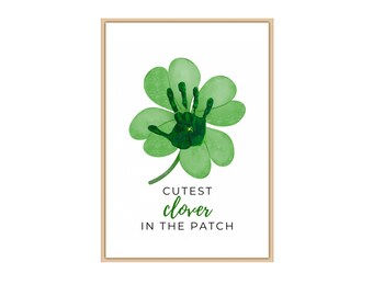 St. Patrick's Day Handprint Shamrock Art, Keepsake Gift (Digital Download)