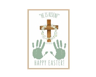 Easter Handprint Art, He Is Risen, Sunday School Craft (PDF)