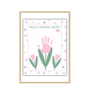 Spring Handprint Art, First Day of Spring Craft, Toddler Spring Crafts, Spring Printable, First Day of Spring, Spring 2025