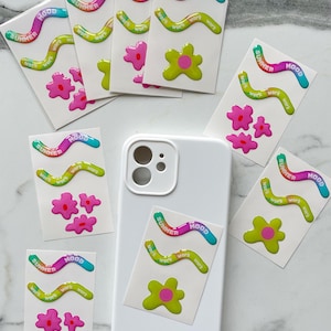 Phone Stickers, 3D Stickers for iPad, MacBook, Flexible Stickers, Summer Stickers, Gift for Girlfriend, 3D Sticker Aesthetic, Sticker Pack