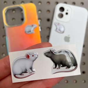 Bestie 3D Stickers &quot;Two Rats&quot;, Couple Stickers, 3D Stickers for Phone, Best Friend Stickers, Waterproof Sticker, Trendy Sticker, 3D Sticker