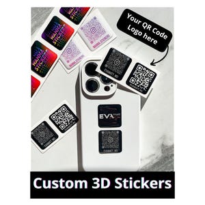 Custom 3D QR Code Stickers, Logo Stickers, Waterproof