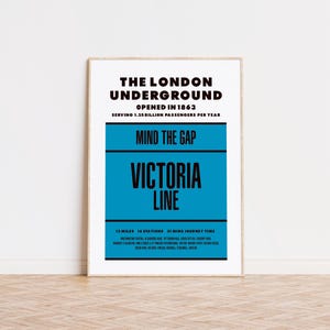 Victoria Line Print | London Underground Print | Trendy Wall Art | Modern Decor | London Travel Print | Minimalist Print | Subway Style Art
