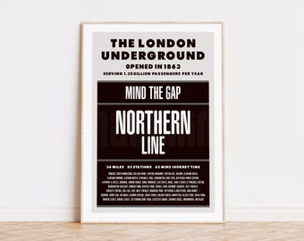 Northern Line Art Print | London Underground, Subway Style