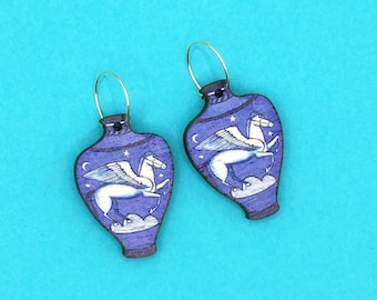 Pegasus Earrings / Ancient Greece Earrings / Greek Vase Earrings