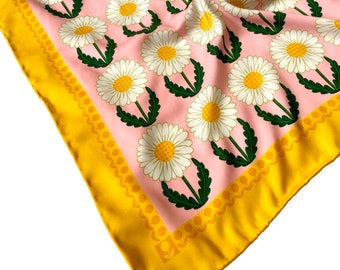 Gänseblümchen Schal / Gänseblümchen Einstecktuch / Gänseblümchen Halstuch / Blumenhalstuch