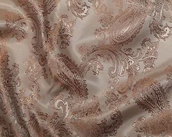 Tecido de forro de vestido jacquard Paisley, material de forro elegante para costura, alfaiataria, costura, forro de casacos e jaquetas - macio e decorativo
