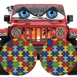 Autism awareness Headlight eye decals