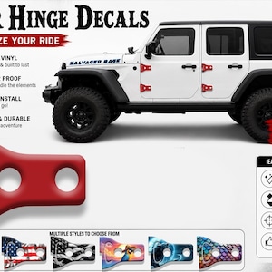 Solid red color Door hinge decal
