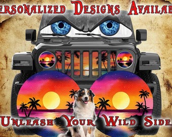 Headlight eye decal beach sunset eyes