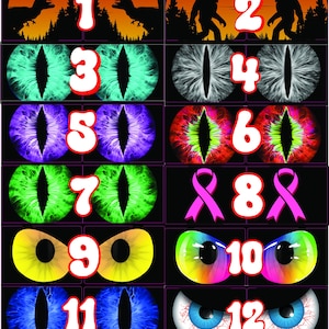 Headlight eye decal for a YJ or square headlight