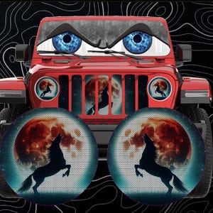 Headlight eye decal horse and moon