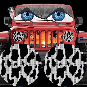 Cow Print Headlight eye decal