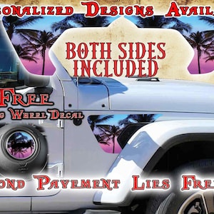 Palm Island Jeep Fender Vent Decal - Tropical Elegance image 1