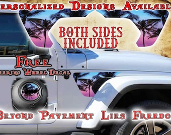 Palm Island Aufkleber für den Jeep Fender Cover - Tropische Eleganz