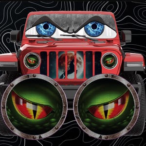 Headlight eye decal Green cat eyes