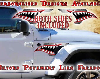 Shark Teeth Fender Vent Decal for JL/JT – Nose Art Style