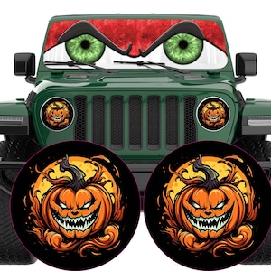 Headlight eye decal Mean Pumpkin