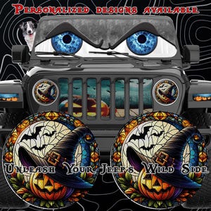 Headlight eye decal Pumpkin witch