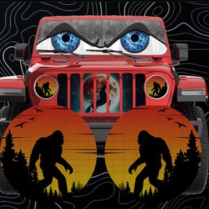 Headlight eye decal Bigfoot eyes