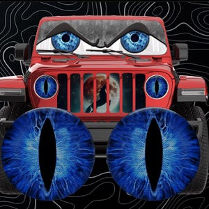 Headlight eye decal Blue cat eyes