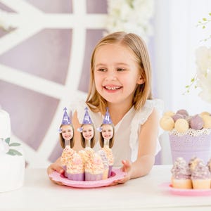 Custom Face Photo Cupcake Toppers, Personalized Cupcake Toppers, Head on a Stick, Fun Party Decoration for Baby First Birthday & any Events image 3