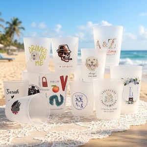 Bicchieri personalizzati in acrilico satinato, con logo personalizzato, da 473 ml e 591 ml – Bomboniere per matrimoni, lauree e feste di compleanno.