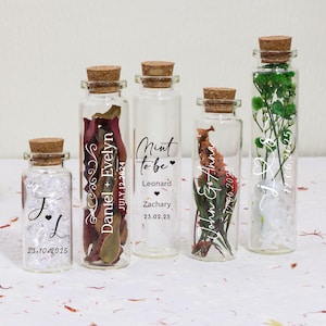 Personalized Glass Vial Bottle - Custom Message Gift - Wedding, Memorial, Pet Urns, Birthday Keepsake