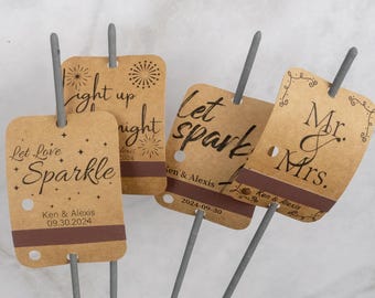 Let Love Sparkle - Etichette per candele scintillanti per matrimonio, Kraft e bianco, invio di nozze, bomboniere per matrimonio