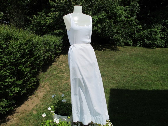 Petticoat Slip White Cotton Antique Victorian c.1… - image 1