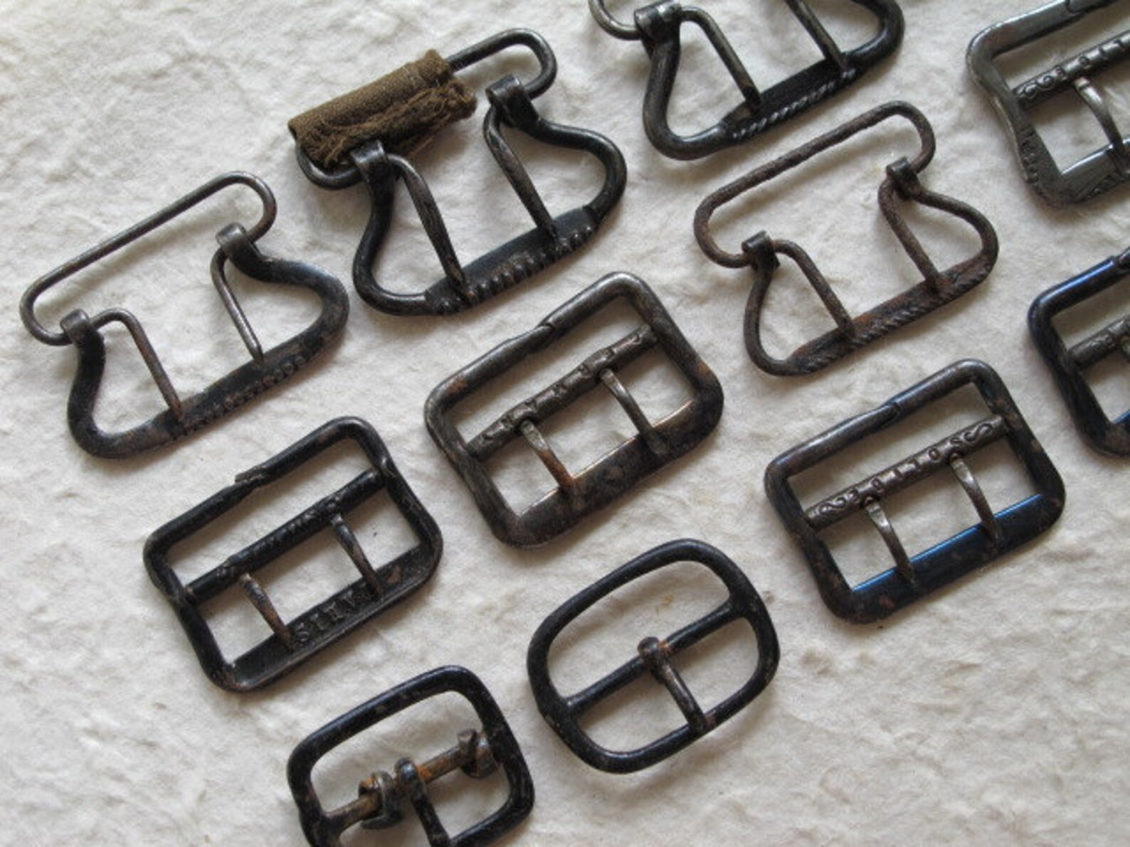 16 Antique Victorian Metal Vest Buckles Etsy