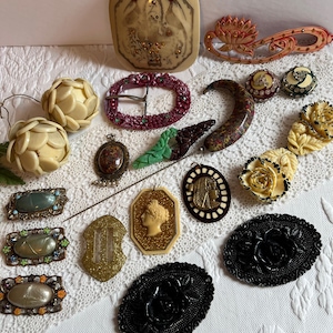 Antique Celluloid Brooch - Etsy Canada