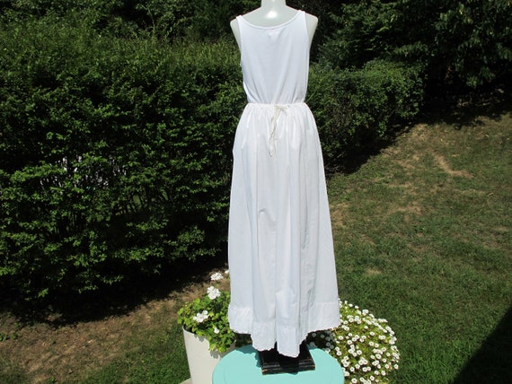 Petticoat Slip White Cotton Antique Victorian c.1… - image 5