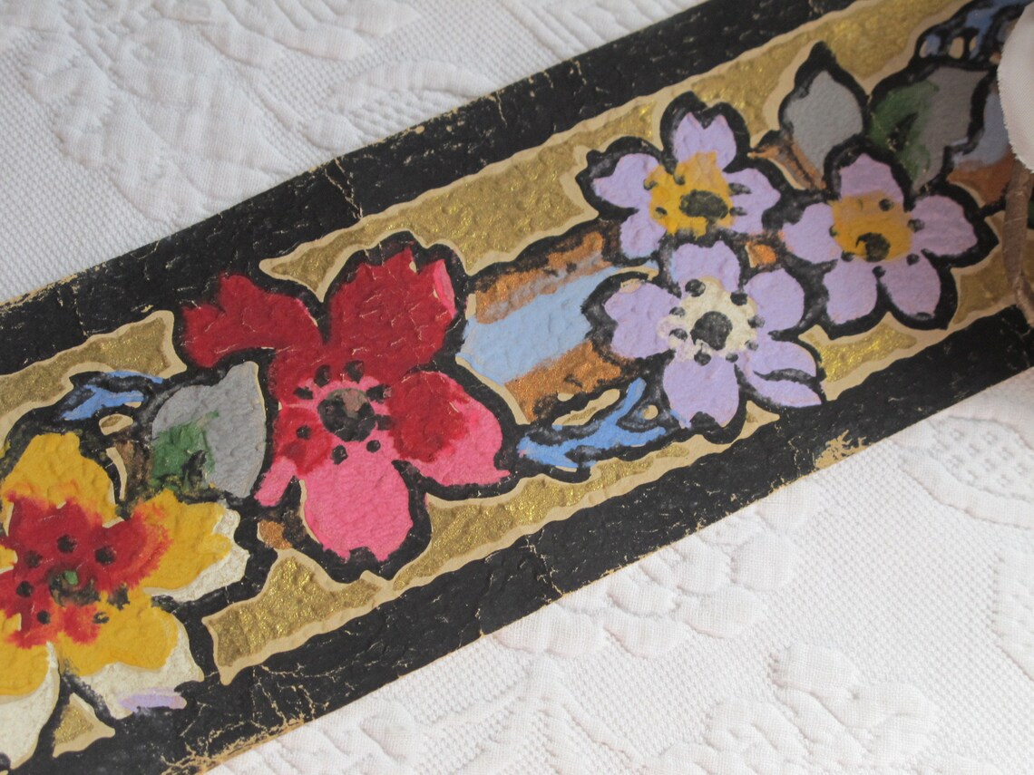 Wallpaper Border RARE Antique c.1910 Craftsman Style
