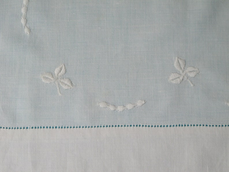 Centerpiece Large Doily Embroidered Shamrocks Wide Hand Crocheted Lace Antique c.1920 For Table Topper Dresser Bureau