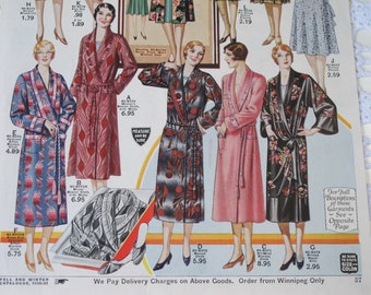 Catalog Page AUTHENTIC Fall & Winter 1930-31 Eatons Canada Ladies Dresses Robes Sportswear Color Print Vintage Clothing Fashion History #7