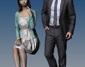 a pair of people 3d model