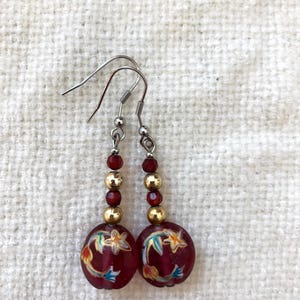Red and gold earrings