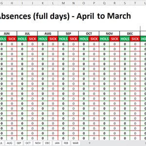 Employees Annual Leave / Absence Tracker Staff Planner APRIL 2026 to ...