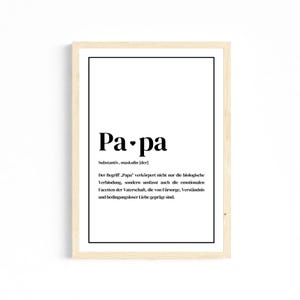 Definizione "PAPA" Poster A4, Download immediato, Festa del papà, Compleanno, Regalo papà, Nome papà Cuore