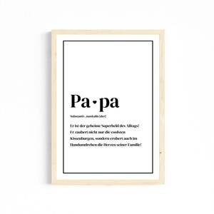Definizione "PAPA" Poster A4, Download immediato, Festa del papà, Compleanno, Regalo papà, Nome papà Cuore