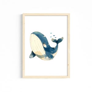 Poster Kinderzimmer Bilder A4 A3 | Kinderzimmer Bilder| Wal Unterwasser | Poster Babyzimmer | Geschenkidee für Kinder |Kinderposter Wanddeko