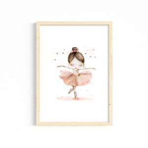 Poster Kinderzimmer Bilder A4 A3 | Kinderzimmer Bilder | Ballerina Tanz | Poster Babyzimmer | Geschenkidee für Kinder |Kinderposter Wanddeko