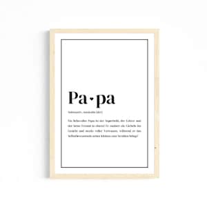 Definizione "PAPA" Poster A4, Download immediato, Festa del papà, Compleanno, Regalo papà, Nome papà Cuore