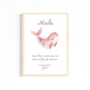 Patenbrief Patenkind Taufe Poster personalisiert Taufgeschenk Wal Mädchen Junge Geschenk Paten Patentante Patenonkel Patenkind Taufbrief PDF
