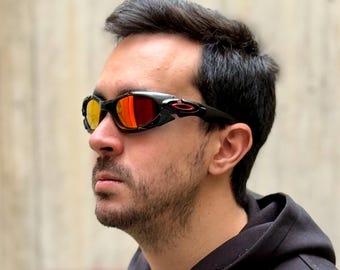 Oakley Plate Y2k Silver Red And Black Rare Vintage Gorpcore Polarized Sunglasses 90’s Iridium Prizm