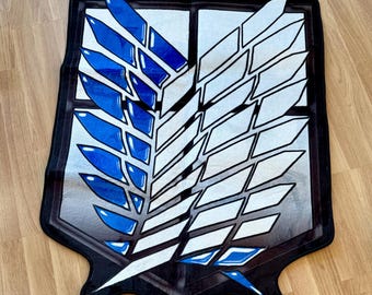 Attack on Titan Scout Regiment Rug – Wings of Freedom Anime Carpet – Shingeki No Kyojin Floor Mat – AOT Manga Decor – Otaku Room Rug